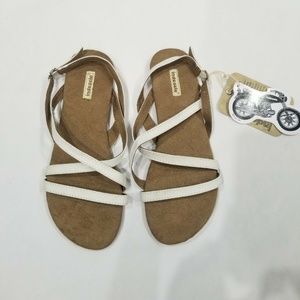 Indosole Desa Collection Biku Sandal Eco Vegan Sandals White Women's Size 5 / 36